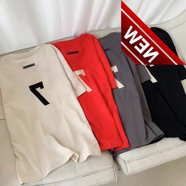 

gx fog season 7 main line letter 7 american high street short sleeve essentials fashion couple t-shirt, White;black