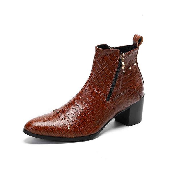 

boots high men's british fashion boots cowboy korean motorcycle martin long cavalier leather, Black