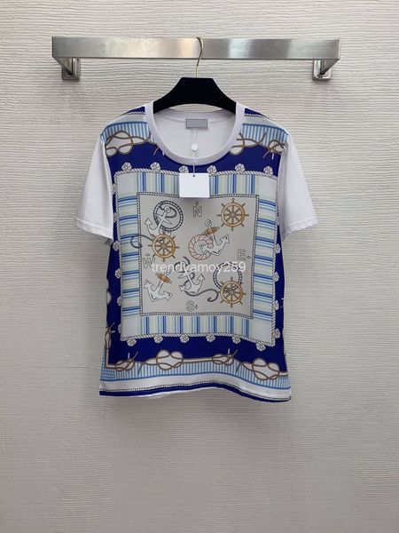 

women's t-shirt 21 summer wheel lettering front silk stitching back cotton crew neck short sleeve t-shirt, White