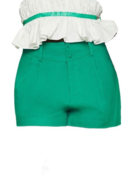 

newness high waist button front shorts q03n#, White;black