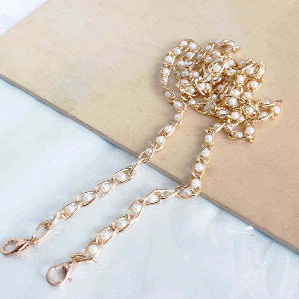 

pearl designer imitated bag chain exquisite gentle wide practical clip lobster clasp elegant beautiful simple luggage accessories, Black
