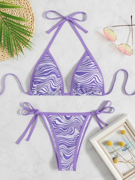 

fluid halter triangle bikini swimsuit g5rk#, White;black