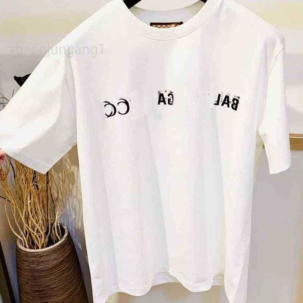 

european and american designer paris luxury spring summer balenciga cola wave printed t shirt and womens couple loose short sve to, White;black