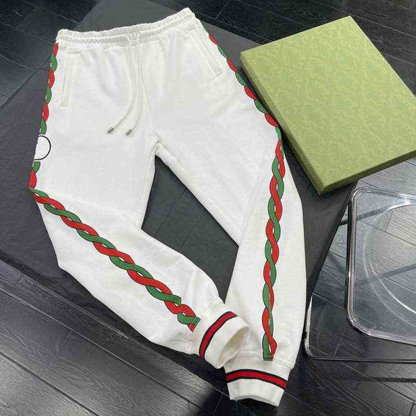 

men's pants ribbon fried dough twist drawstring guard pants work pants men's and women's elastic waist pants, Black