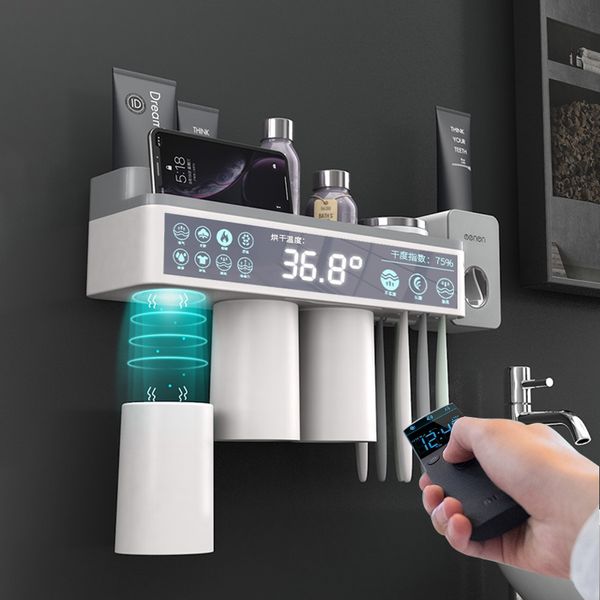 Acessórios para o banheiro do suporte da escova de dentes Conjunto de prateleira de armazenamento para adsorção magnética com copo 220523