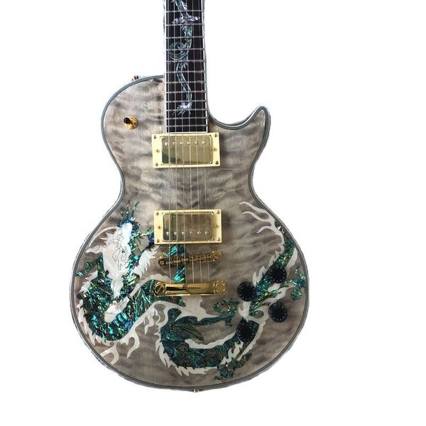 

dragon pattern electric guitar made in china beautiful and cool package mail home