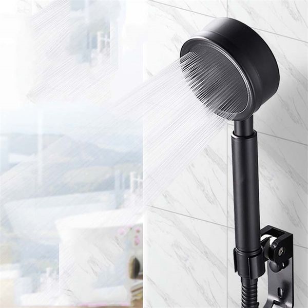 Soffione doccia nero in acciaio inossidabile resistente alle cadute, montato a parete, ad alta pressione, per il bagno, pioggia a risparmio idrico 220401