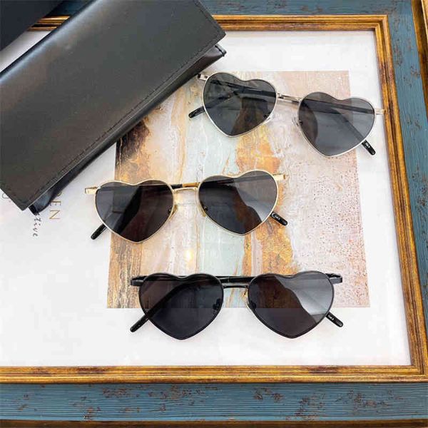 

sunglasses slp heart frame ins same star net red concave female sl301, White;black