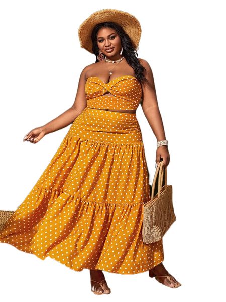 

sxy plus twist front polka dot tube g3lq#, Black