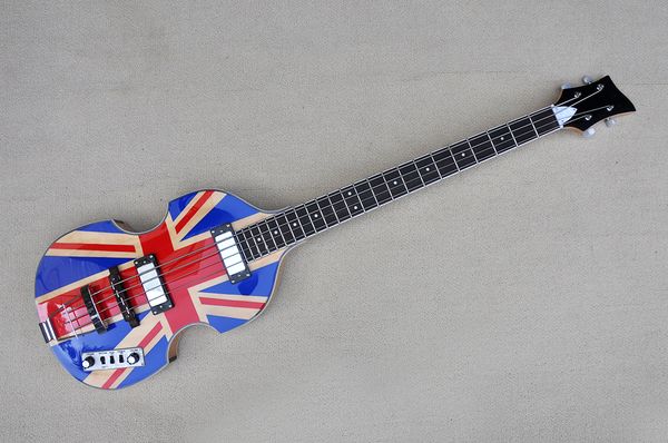

factory custom semi hollow body 4-string electric bass guitar with rosewood fingerboard chrome hardwares no pickgaurd offer customized