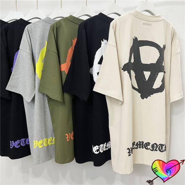 

ss vetements double anarchy t shirt men women 1 1 gothic letter tee loose fit short sleeve 220712, White;black