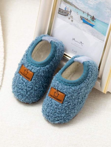 

boys letter patch home slippers she, Black;grey