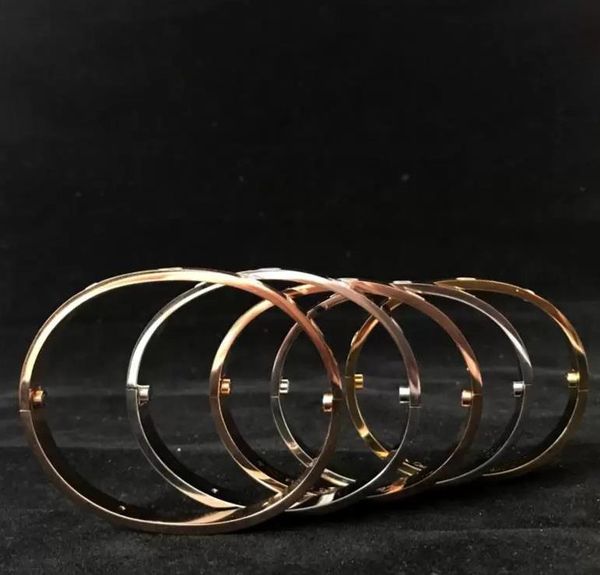 

18k gold plated bangle classic fashion love screw bracelet for women girl wedding mother' day jewelry women giftsh3j6, Black