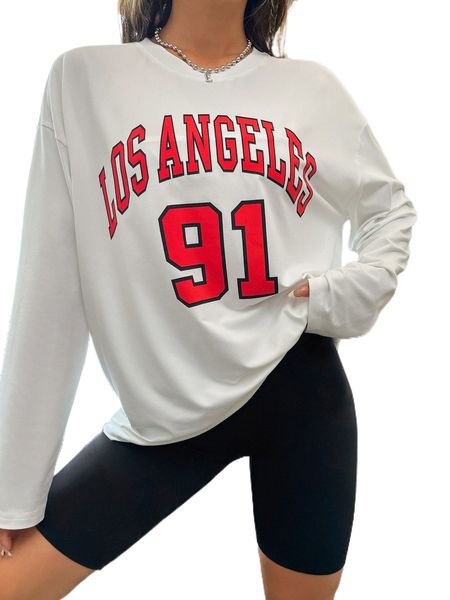 

letter graphic drop shoulder tee y93c#, White