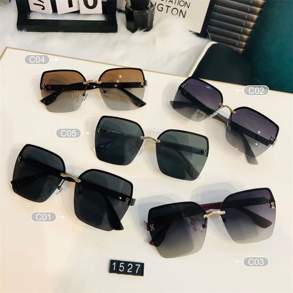 

sun glass eyewear 2022 new women's fashion frameless square sunglasses beach vacation round face thin p sunglasses with cases, White;black