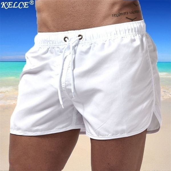 

pakaian renang musim panas pria baru warna solid pantai celana pendek papan olahraga lari kasual bernapas homme 220618