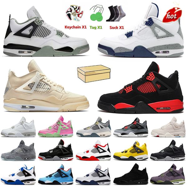 

with box jumpman 4 women mens basketball shoes seafoam 4s midnight navy white oreo sail red blue thunder black cat canyon purple bred
