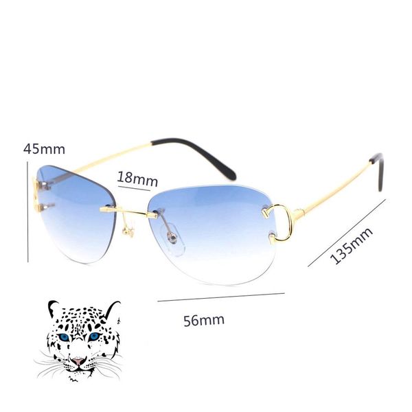 

whole-rimless pilot style sunglasses for men women colorful choice for summer luxury carter glasses super quality whole fr227e, White;black