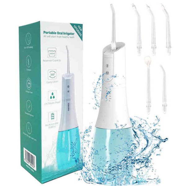 

nxy toothbrush oral dental irrigator portable water flosser usb rechargeable 5 modes ipx7 400ml water for cleaning teeth 0409