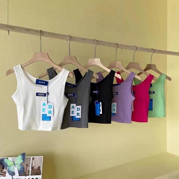 

fashion embroidery women cotton breathable vest tanks t-shirt, White