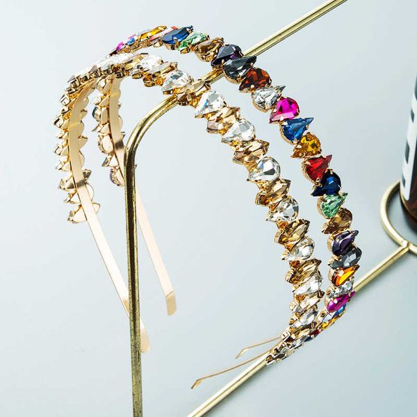 

heming hair hoop net red head alloy diamond drop shaped diamond color diamond full ornament female, Silver