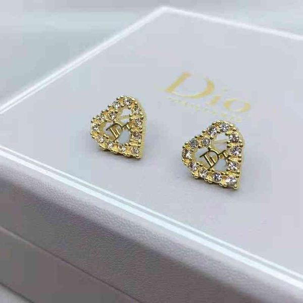 

d home love femininity red 2022 luxury brand fashion design versatile ladies jewelry stud earrings, Golden;silver