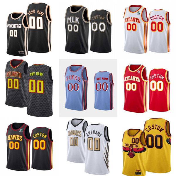 

75th custom jersey atlanta''hawks''men women youth 3 kevin huerter 1 jalen johnson 4 skylar mays 17 onyeka okongwu baske, Black;red