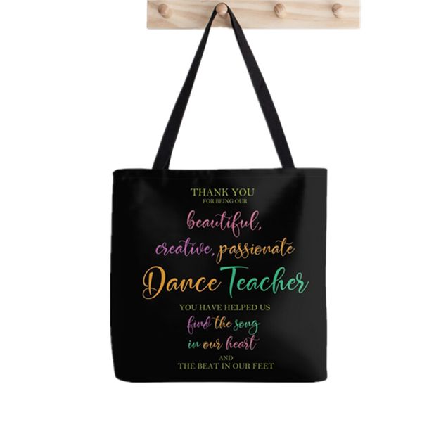 

shopper supplies dance teacher printed tote bag women harajuku shopper funny handbag girl shoulder shopping lady gift canvas bag