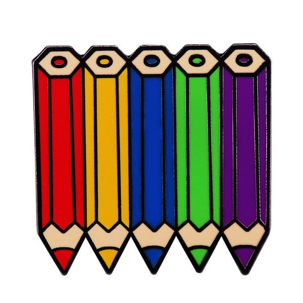 

color pencil cartoon metal brooch creativity homosexual enamel pins backpack hat bag decorate badges boutique medal gift, Blue