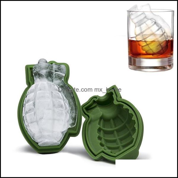 Ice Cream Tools Kitchen Kitchen Dining Bar Garden LL 3D Grenade Shape Cube Mold Maker Creative Party Dri dhknj