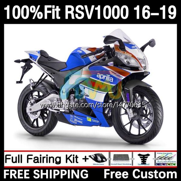 Corpo stampo iniezione per Aprilia RSV4 RSV 1000 RSV-1000 RSV1000R 16-19 Carrozzeria 5DH.88 RSV1000 R RR 16 17 18 19 RSV1000RR 2016 2017 2018 2019 Carenatura OEM blu bianco