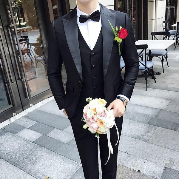 

men's suits & blazers latest coat pant designs navy blue formal wedding men dress 3 pieces slim fit groom for menmen's, White;black