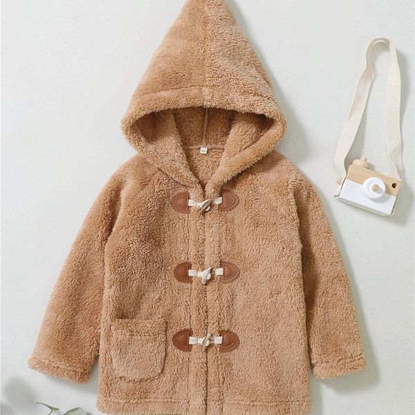 

toddler boys patched pocket hooded raglan sleeve teddy duffle coat she01, Blue;gray