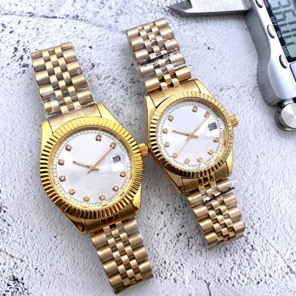 Мужчины Женщины Пара DATEJUST Автоматические механические часы Часы Лучший дизайнерский бренд Наручные часы Часы из нержавеющей стали Мужские и женские Наручные часы на день Святого Валентина