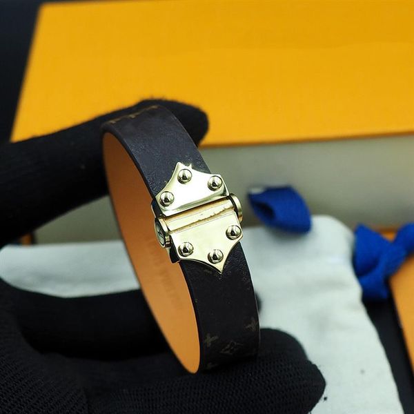 

flower leather bracelet six nail leather bracelet buckle calfskin bracelet men and women can wear jewelry supply222l, Black