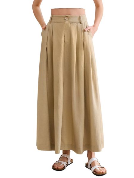 

slant pocket flared skirt x34c#, Black