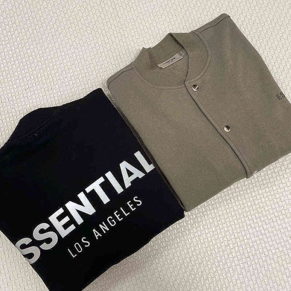 

essentials sweater reflective letter fog high street tide brand stand collar sweater jacket couple men's and women's outdoor sport, Black