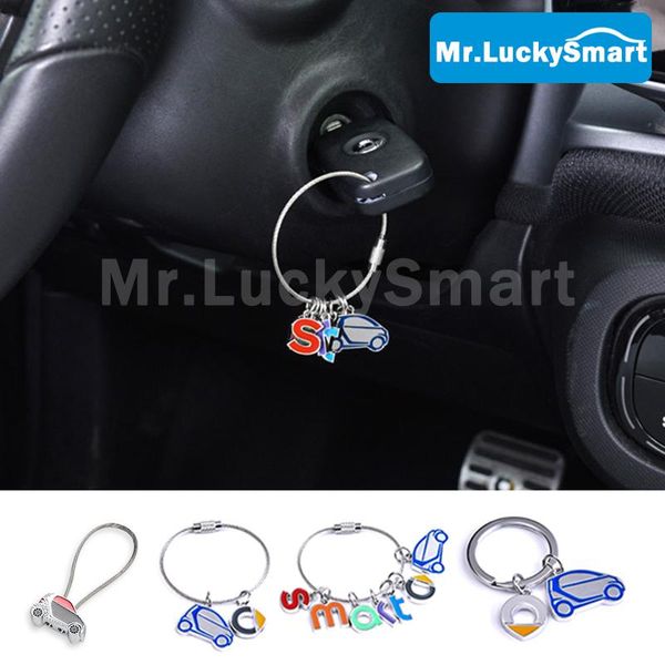 Decorações de interiores Letra do carro Logo -chave de key metal anel para SMART 453 451 450 Fortwo Forfour Decoration Product Syling Acessórios