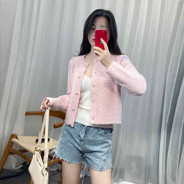 

women's sweaters  year's autumn small fragrance knitted cardigan women's dress pearl embossed button french style minority c, White;black