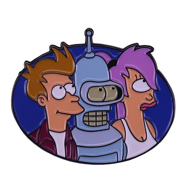 

leela fry and bender lapel pin wonderful cartoon series collection, Blue