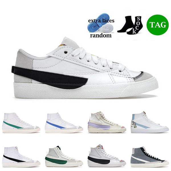 

blazer mid 77 low running sports shoes jumbo black white indigo metallic gold cool grey pacific blue for men women tennis sneakers trainers