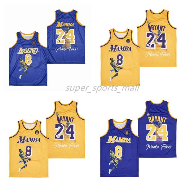 

movie basketball jerseys bry8-24 portrait purple yellow jersey, Black;red