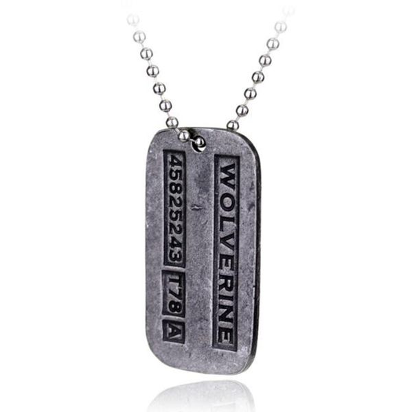 

wolverine dog tag necklace movie periphery pendants necklaces europe america punk statement collar for men women gift friendship jewelry new, Silver