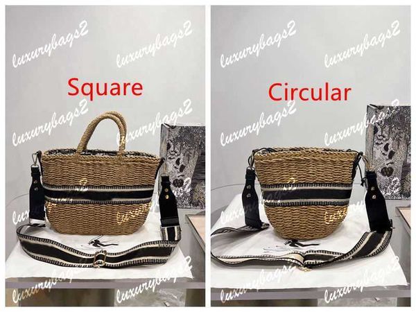 

shoulder bags designer crossbody designers bag handbags circular square straw weaving beach bag summer 25cm 15cm vegetable basket card holde