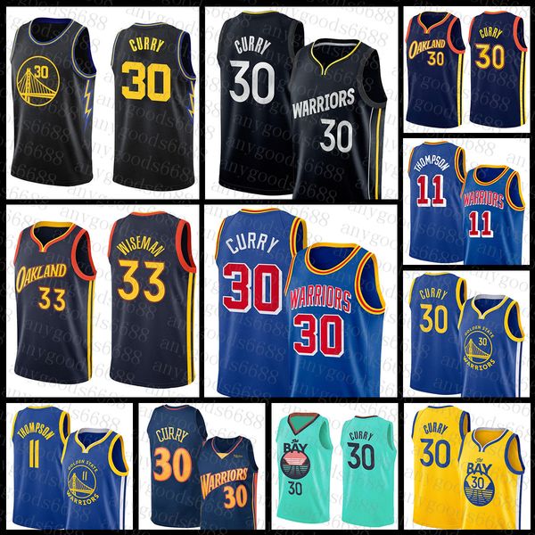 

2022 new golden black state multi warriores 11 30 33 basketball jersey stephen curry james wiseman klay thompson 001, Black;red