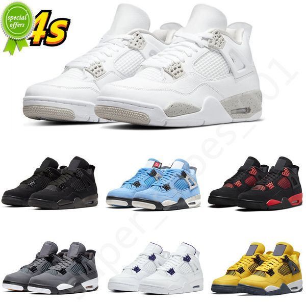 

2022 men basketball shoes jumpman 4 4s pure money white oreo black cat university blue mens trainers sports sneakers size 5 .5 -13