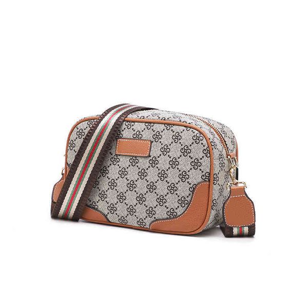 

bag new fashion contrast color flower bag single shoulder messenger small square wide shoulder strap printed women's purse outlet