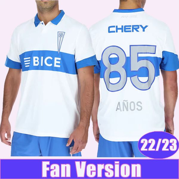 

22 23 universidad catolica mens soccer jerseys asta-buruaga zampedri galani fuenzalida commemorative t-shirt 85 years football shirts, Black;yellow