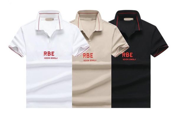 2022 Мужская рубашка Polos Brand Classic Tshirt Мужчины дизайнеры Tees Вышивка с коротким рукавом Летняя отворот полоса сплошной цвет грудной буквы женские украшения вершины M-3XL # 16