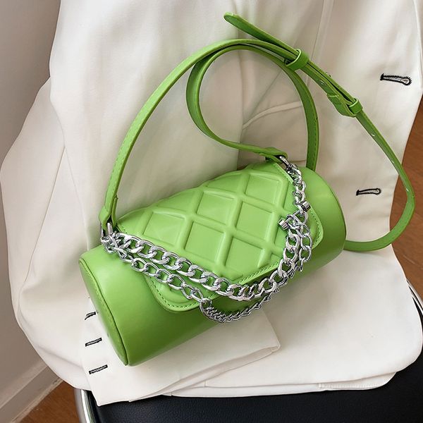 

pu leather female bag small crossbody bags for women summer women's bag 2022 trend diamond pattern cylinder chain handbag purse